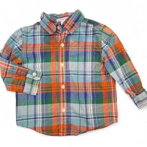 Janie & Jack Madras Plaid 18-24m Shirt Coastal Resort 2011‎ Firefly Orange Plaid